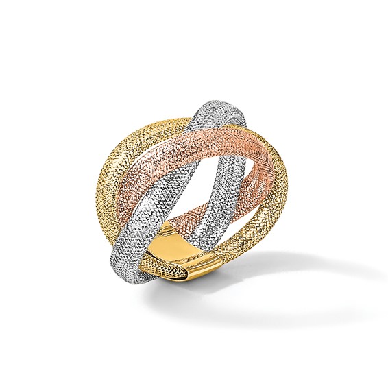 Leslie's 14K w/White and Rose Rhodium Flexible Ring