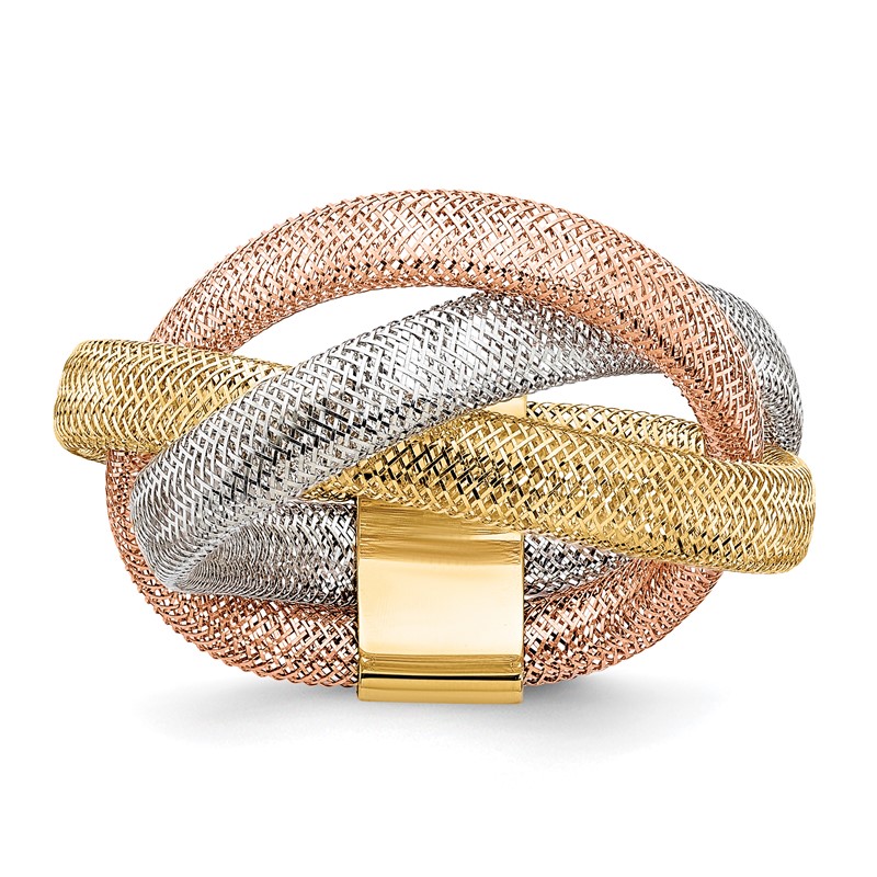 14K w/White and Rose Rhodium Flexible Ring
