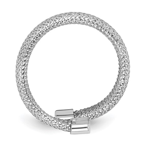 Leslie's 14K w/Rhodium Mesh Bypass Stretch Ring