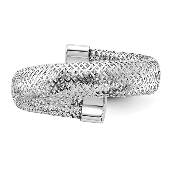 Leslie's 14K w/Rhodium Mesh Bypass Stretch Ring