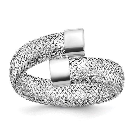 Leslie's 14K w/Rhodium Mesh Bypass Stretch Ring