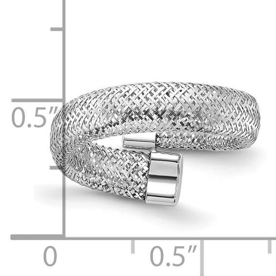 Leslie's 14K w/Rhodium Mesh Bypass Stretch Ring