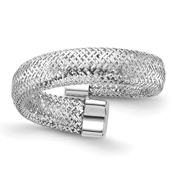 Leslie's 14K w/Rhodium Mesh Bypass Stretch Ring
