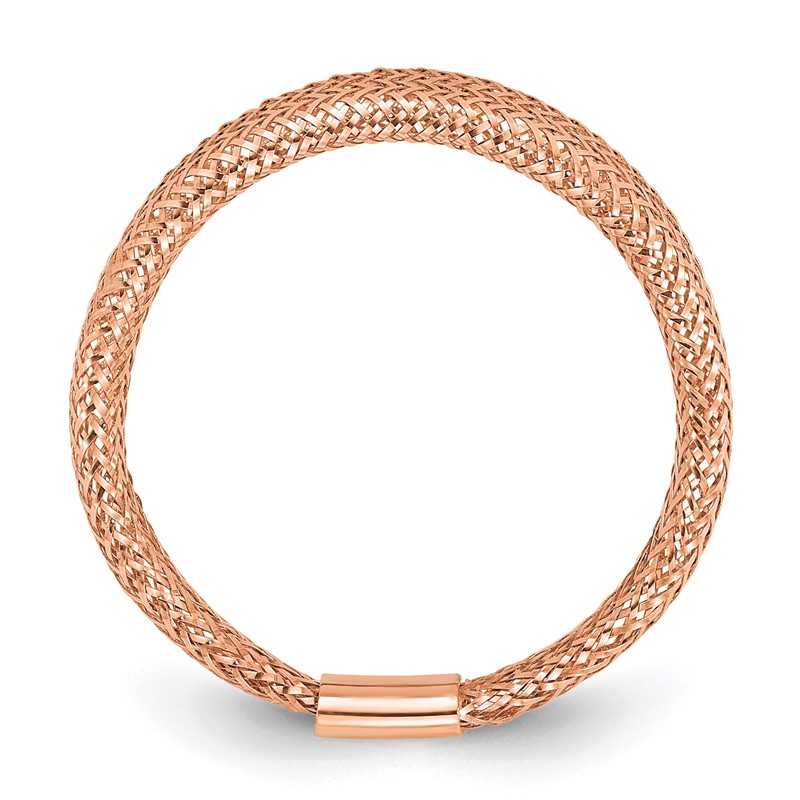14K with Rose Gold Plating Mesh Tapered Stretch Ring