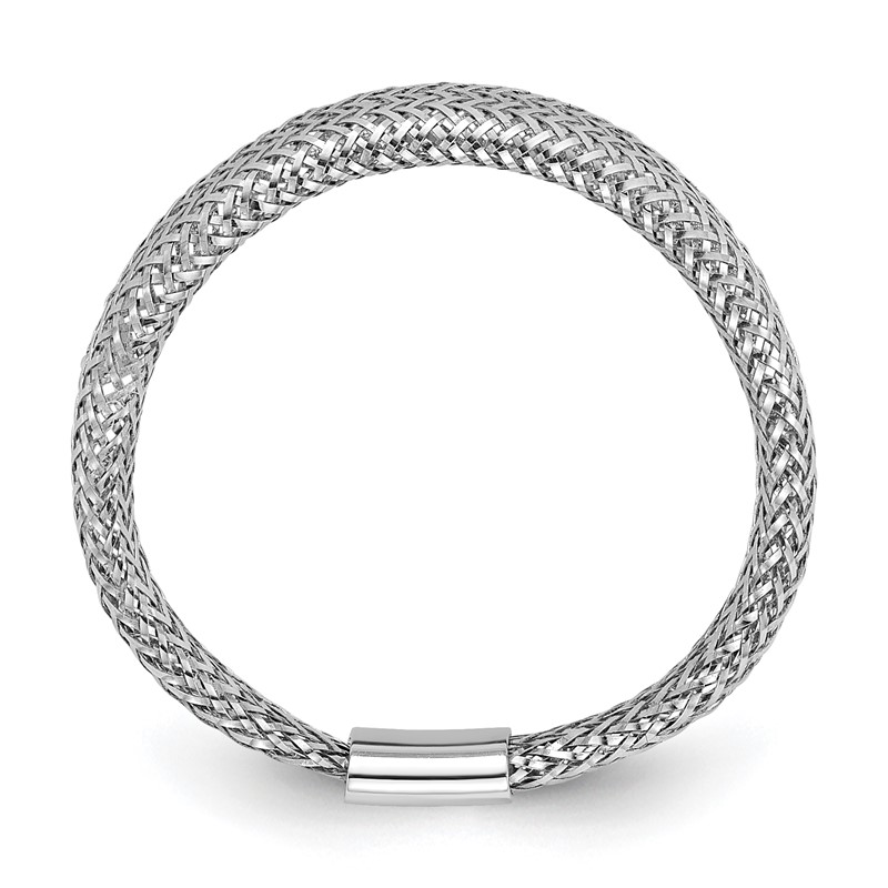 14K w/Rhodium Mesh Tapered Stretch Ring