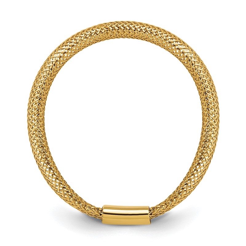 14K Polished Mesh Stretch Ring