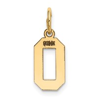14K Small Polished Number 0 Charm view 3