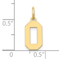 14K Small Polished Number 0 Charm view 4