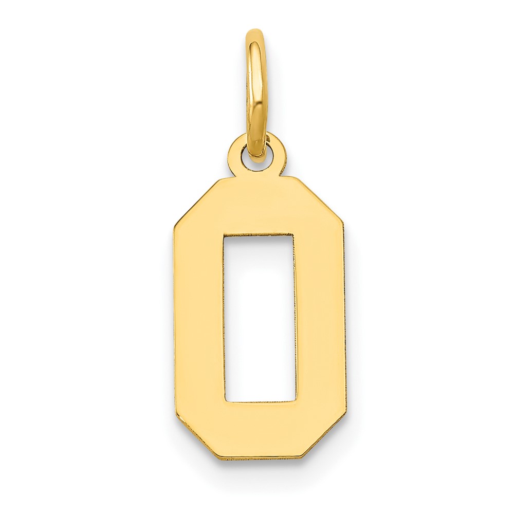 14K Small Polished Number 0 Charm