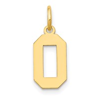 14K Small Polished Number 0 Charm view 1