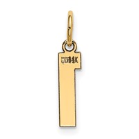 14K Yellow Gold Small Polished Number 1 Charm view 3