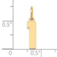14K Yellow Gold Small Polished Number 1 Charm view 4