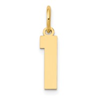 14K Yellow Gold Small Polished Number 1 Charm view 1