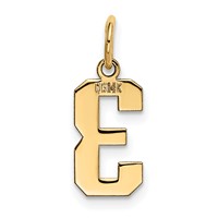 14K Yellow Gold Small Polished Number 3 Charm view 3