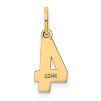 14K Small Polished Number 4 Charm view 3