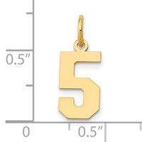 14K Yellow Gold Small Polished Number 5 Charm view 4