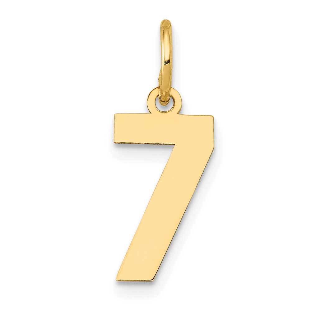 14K Yellow Gold Small Polished Number 7 Charm