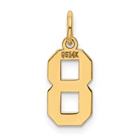14K Yellow Gold Small Polished Number 8 Charm view 3