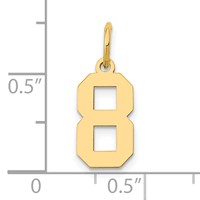 14K Yellow Gold Small Polished Number 8 Charm view 4