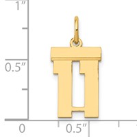 14K Yellow Gold Small Polished Number 11 Charm view 4