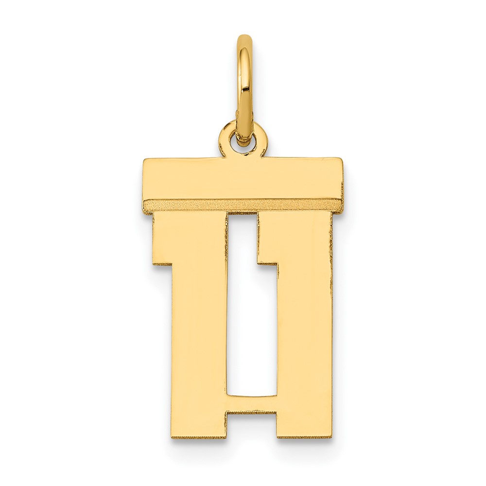 14K Yellow Gold Small Polished Number 11 Charm