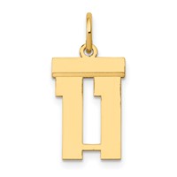 14K Yellow Gold Small Polished Number 11 Charm view 1