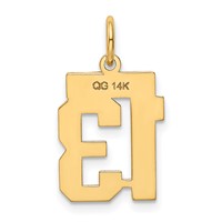 14K Yellow Gold Small Polished Number 13 Charm view 3