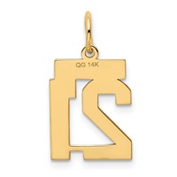 14K Small Polished Number 21 Charm view 3