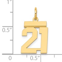 14K Small Polished Number 21 Charm view 4