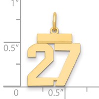 14K Yellow Gold Small Polished Number 27 Charm view 2