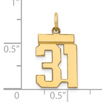 14K Yellow Gold Small Polished Number 31 Charm view 4