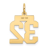 14K Yellow Gold Small Polished Number 32 Charm view 3