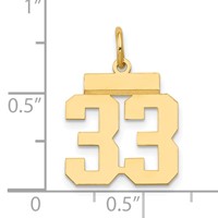 14K Small Polished Number 33 Charm view 4