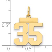 14K Yellow Gold Small Polished Number 35 Charm view 2