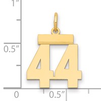 14K Yellow Gold Small Polished Number 44 Charm view 2