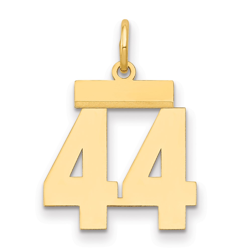 14K Yellow Gold Small Polished Number 44 Charm