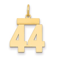 14K Yellow Gold Small Polished Number 44 Charm view 1