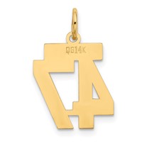 14K Yellow Gold Small Polished Number 47 Charm view 3
