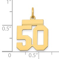 14K Yellow Gold Small Polished Number 50 Charm view 4