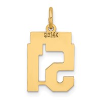 14K Small Polished Number 51 Charm view 3
