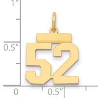 14K Yellow Gold Small Polished Number 52 Charm view 2
