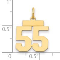 14K Small Polished Number 55 Charm view 2