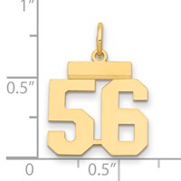 14K Yellow Gold Small Polished Number 56 Charm view 2