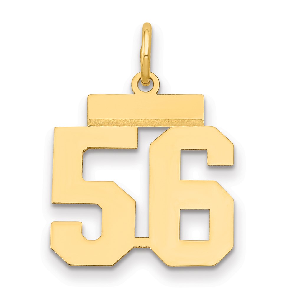 14K Yellow Gold Small Polished Number 56 Charm