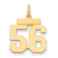 14K Yellow Gold Small Polished Number 56 Charm view 1