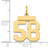 14K Small Polished Number 58 Charm view 4