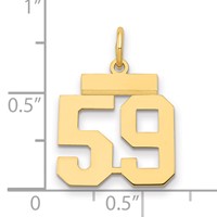 14K Small Polished Number 59 Charm view 2