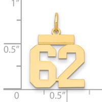 14K Yellow Gold Small Polished Number 62 Charm view 2