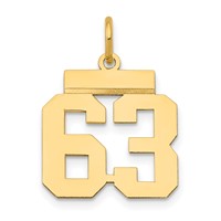 14K Yellow Gold Small Polished Number 63 Charm view 1