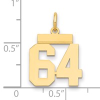 14K Small Polished Number 64 Charm view 2